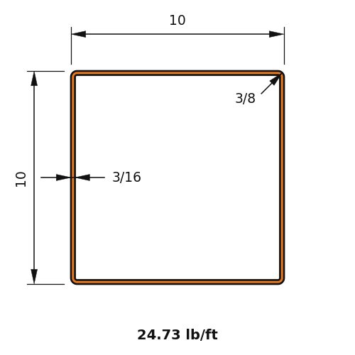 HSS10X10X.1875