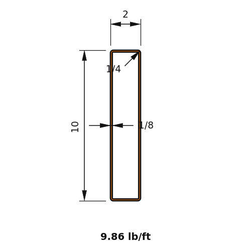 HSS10X2X.125