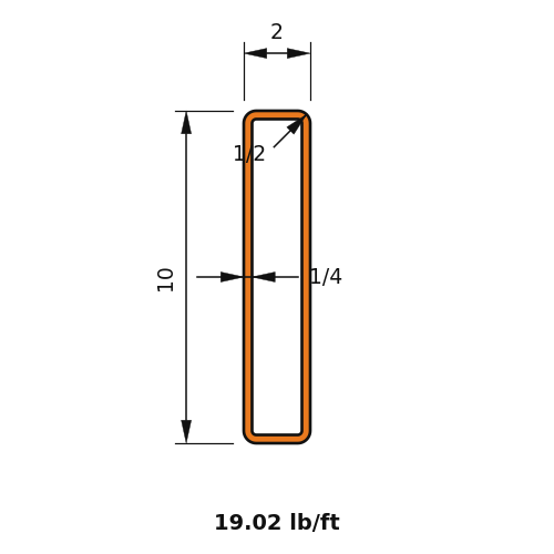 HSS10X2X.250