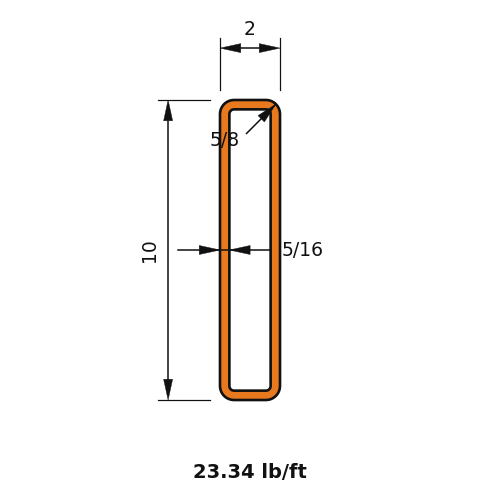 HSS10X2X.3125