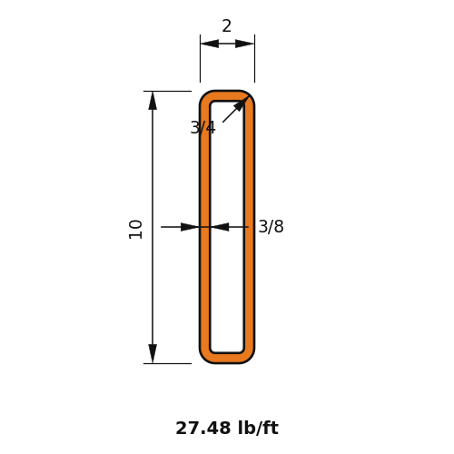 HSS10X2X.375
