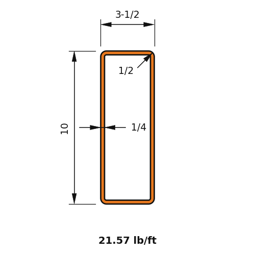 HSS10X3-1_2X.250
