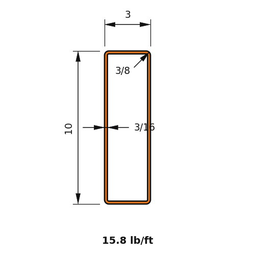 HSS10X3X.1875