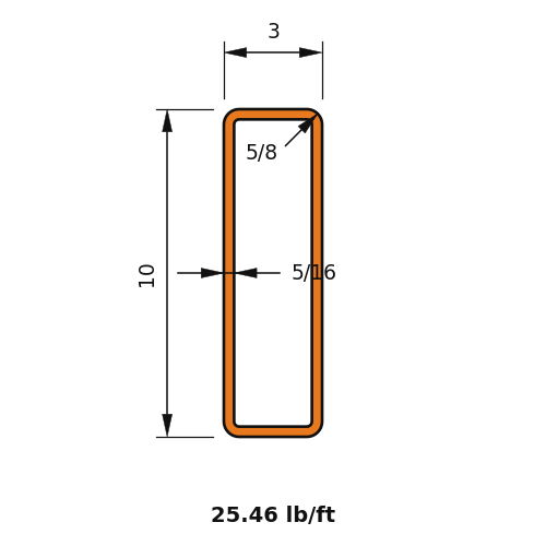 HSS10X3X.3125