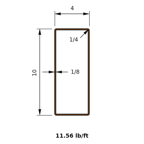 HSS10X4X.125