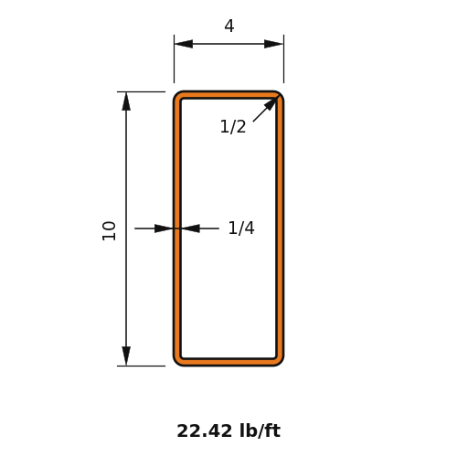 HSS10X4X.250