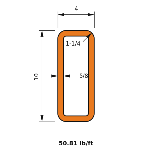 HSS10X4X.625