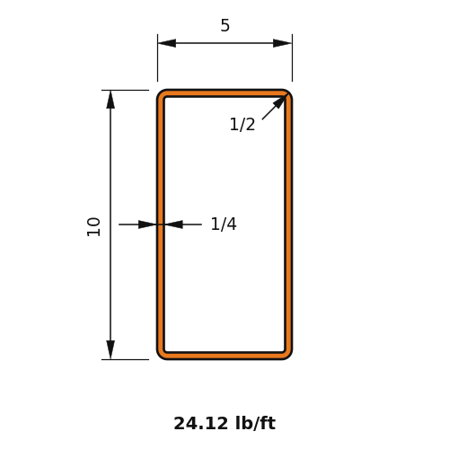 HSS10X5X.250
