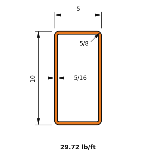 HSS10X5X.3125