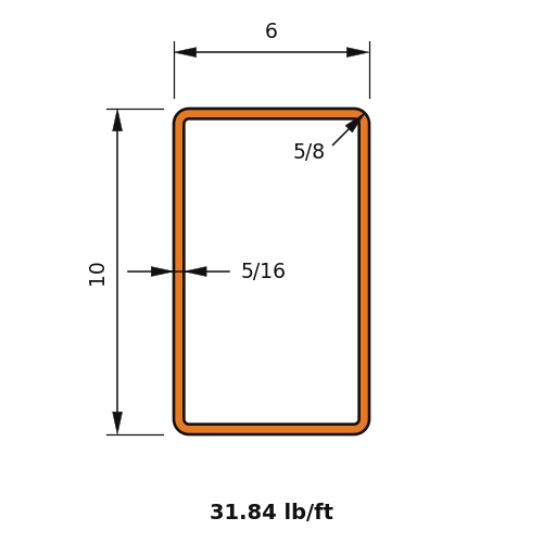 HSS10X6X.3125