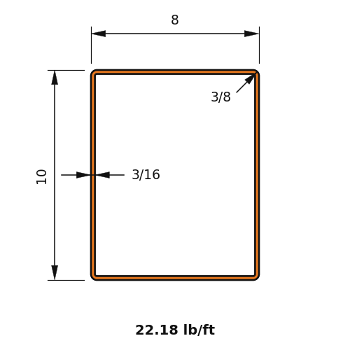 HSS10X8X.1875