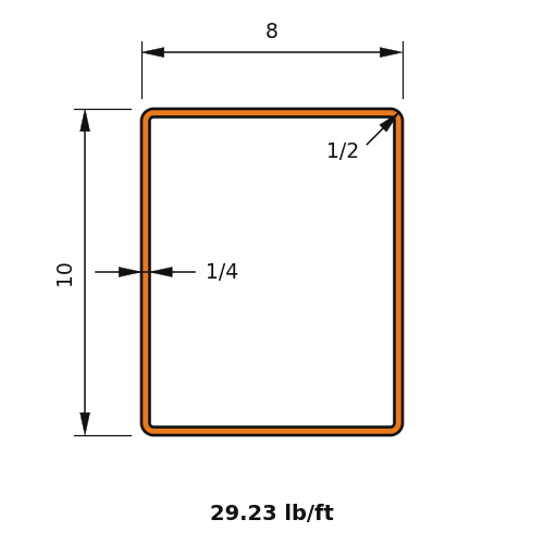 HSS10X8X.250
