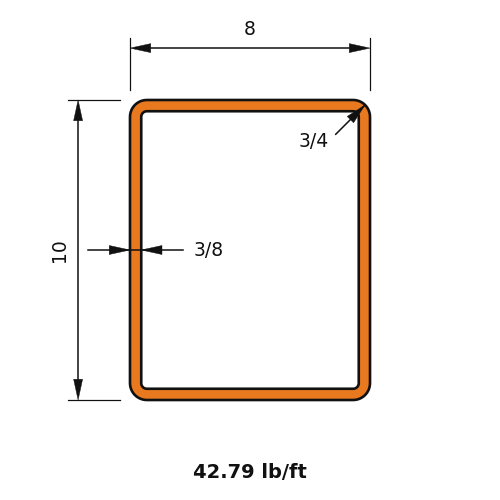 HSS10X8X.375