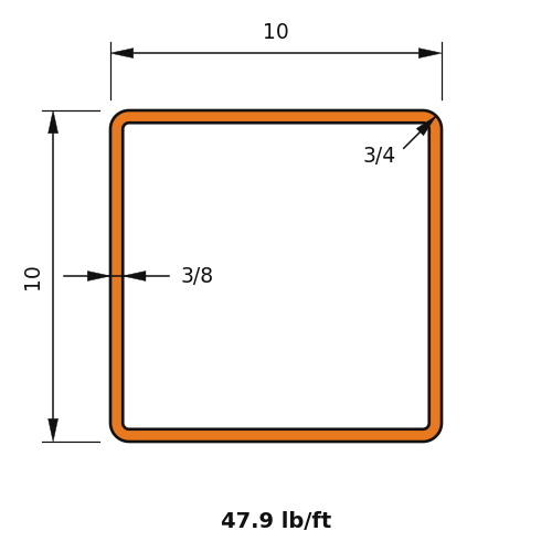 HSS10x10x.375