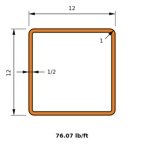 HSS12X12X.500