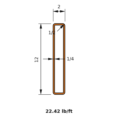 HSS12X2X.250