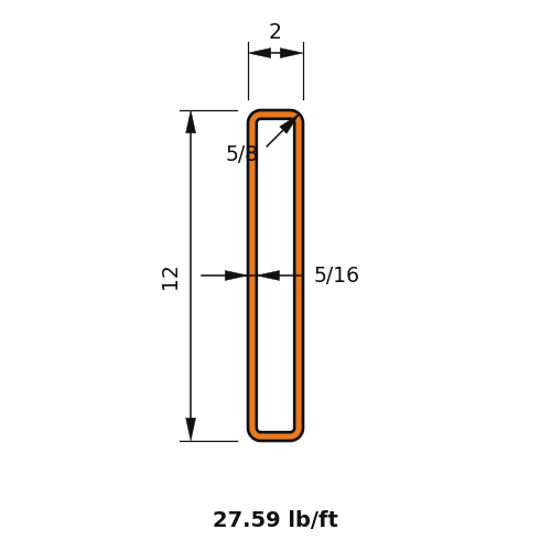 HSS12X2X.3125