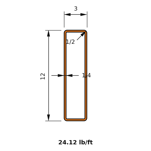HSS12X3X.250