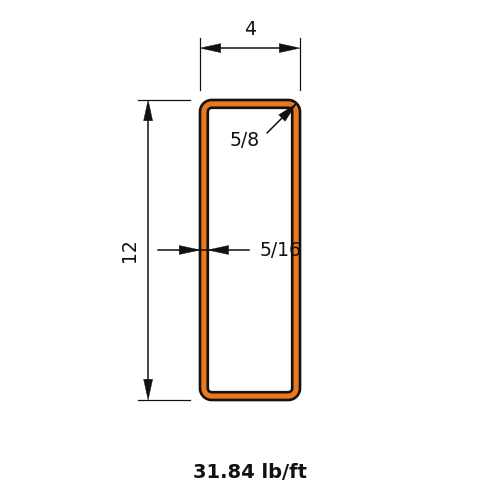 HSS12X4X.3125