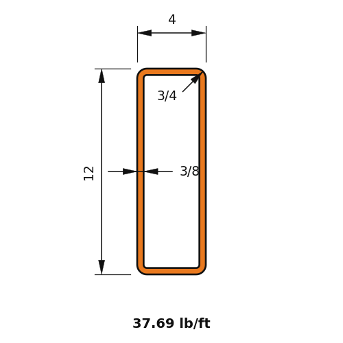 HSS12X4X.375