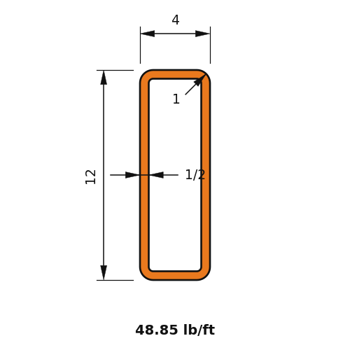 HSS12X4X.500