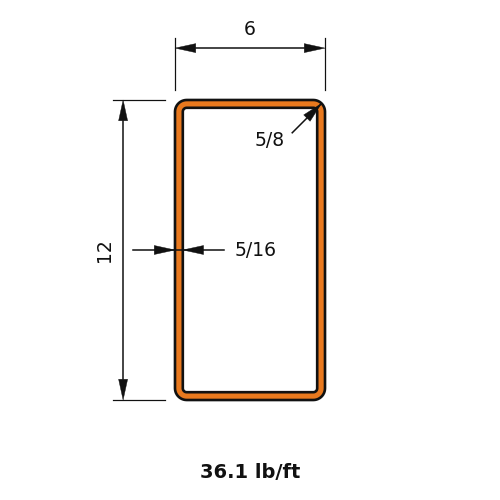 HSS12X6X.3125