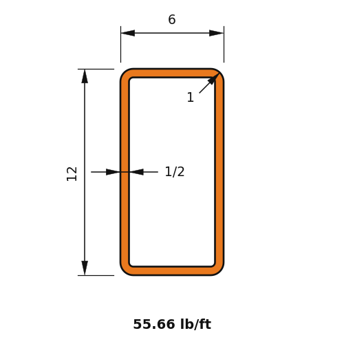 HSS12X6X.500