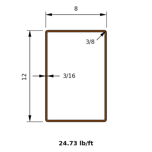 HSS12X8X.1875