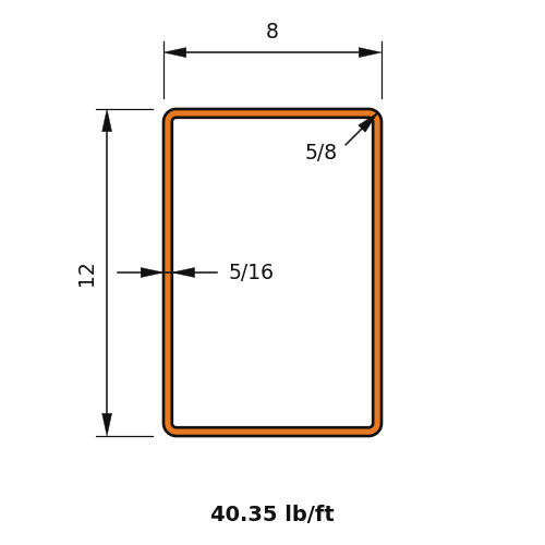 HSS12X8X.3125