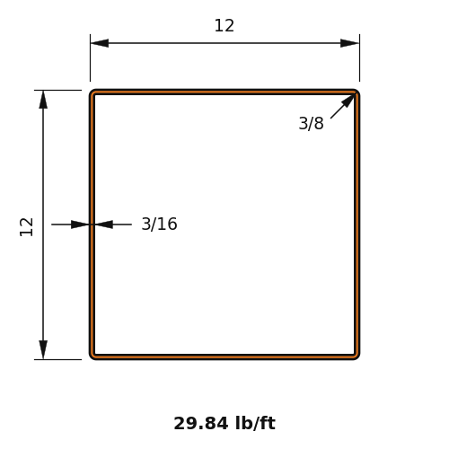HSS12x12x.1875