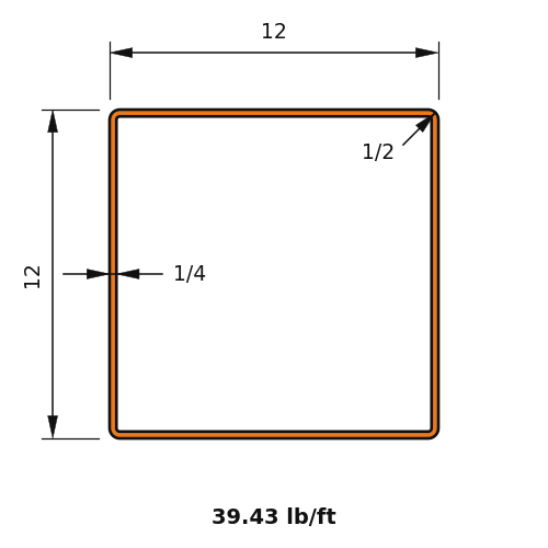 HSS12x12x.25