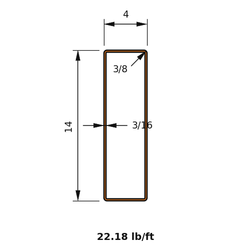 HSS14X4X.1875