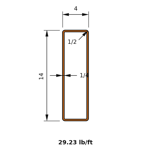 HSS14X4X.250