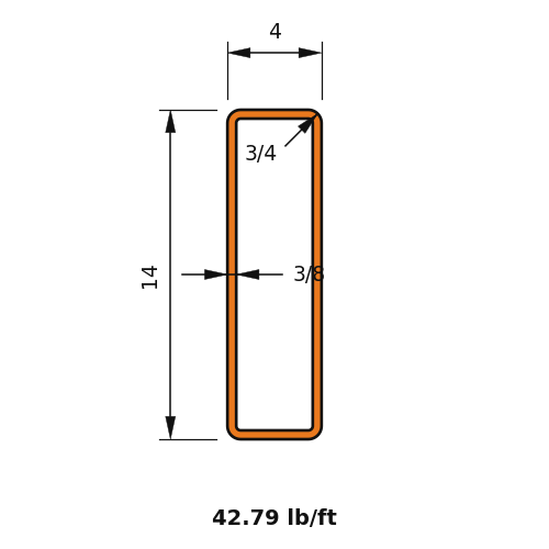 HSS14X4X.375