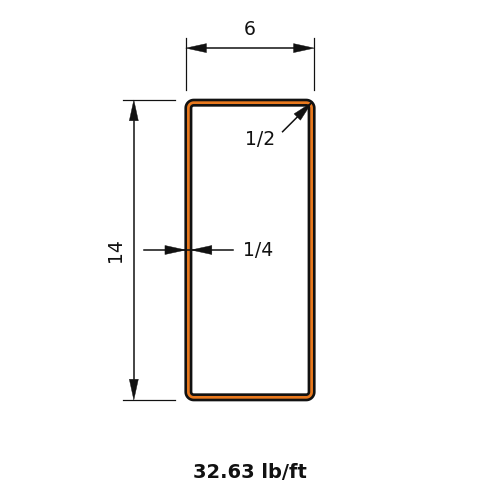 HSS14X6X.250