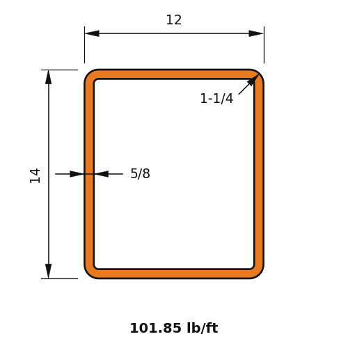 HSS14x12x.625