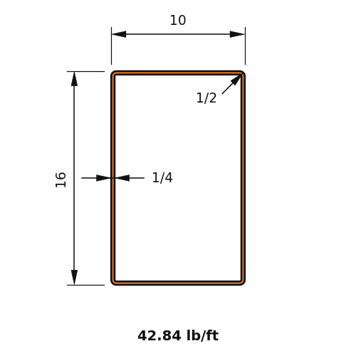 HSS16X10X.250