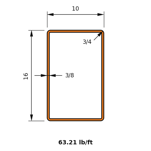 HSS16X10X.375