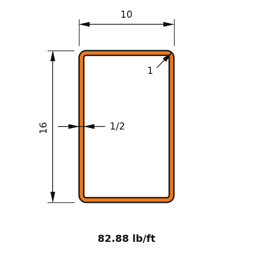 HSS16X10X.500