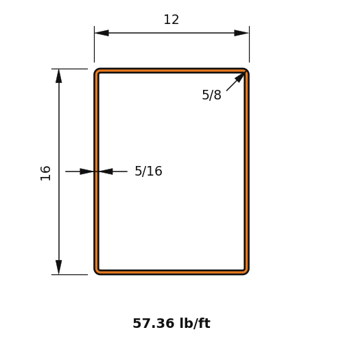 HSS16X12X.3125