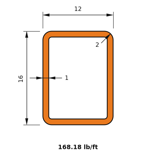 HSS16X12X1.000