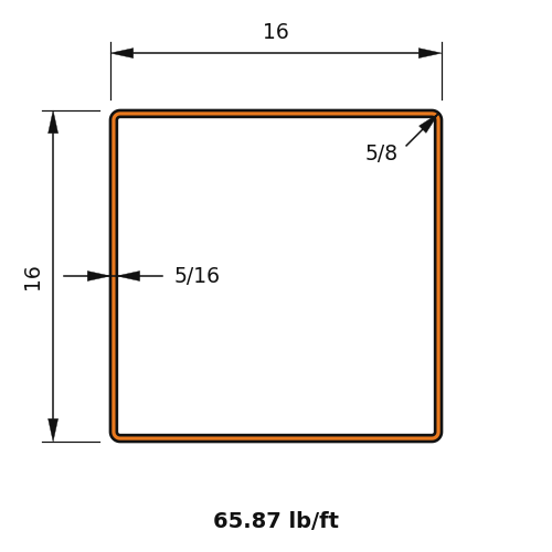 HSS16X16X.3125