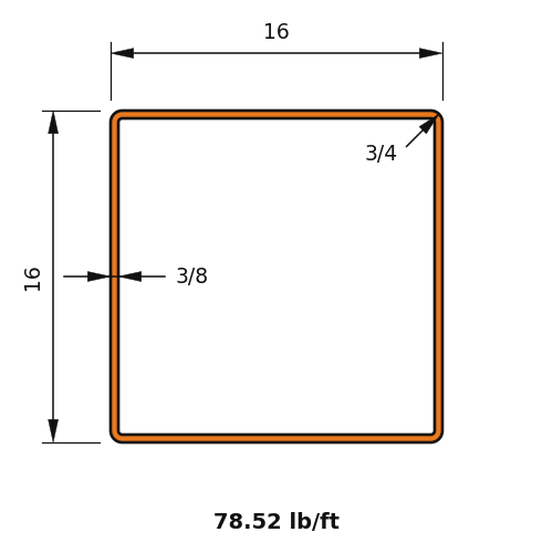 HSS16X16X.375
