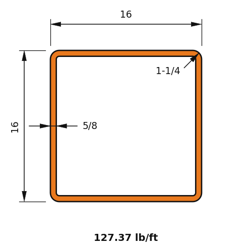 HSS16X16X.625