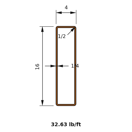 HSS16X4X.250