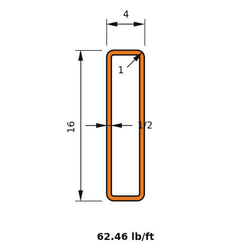 HSS16X4X.500