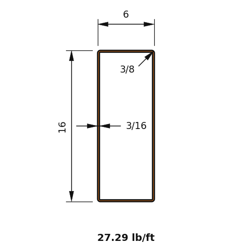 HSS16X6X.1875