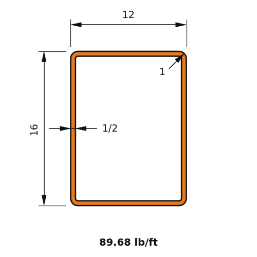 HSS16x12x.5