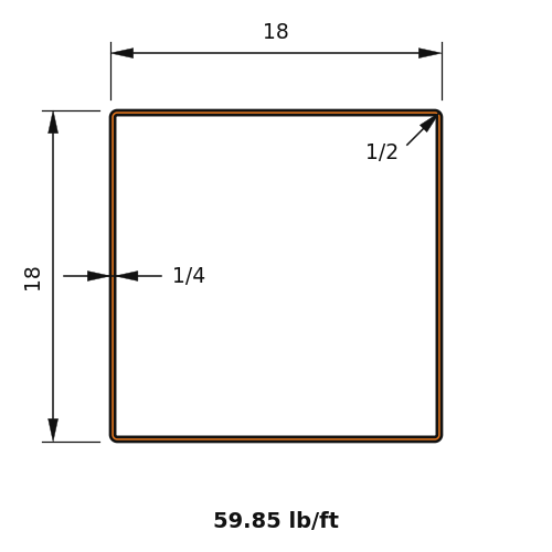 HSS18X18X.250