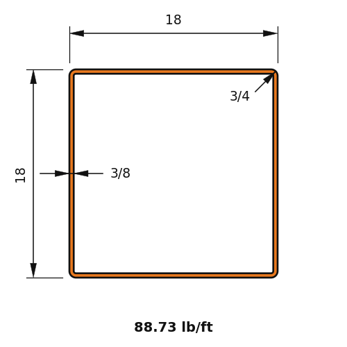 HSS18X18X.375